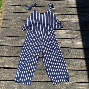 Magnolia Skye Navy/White Stripe Jumpsuit Size US M